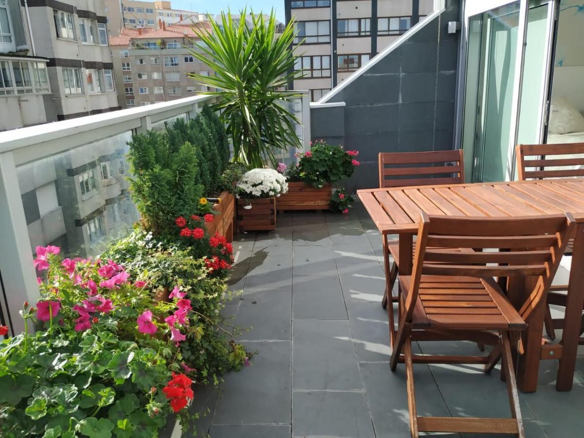 Ferienwohnung Penthouse With Terrace And Views Near Oza'S Beach A Coruña Exterior foto