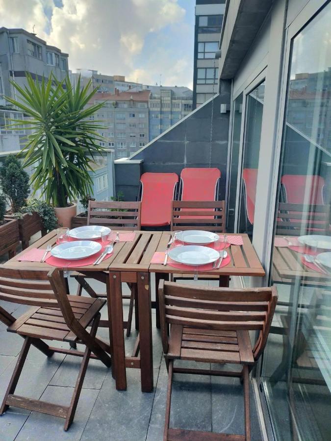 Ferienwohnung Penthouse With Terrace And Views Near Oza'S Beach A Coruña Exterior foto
