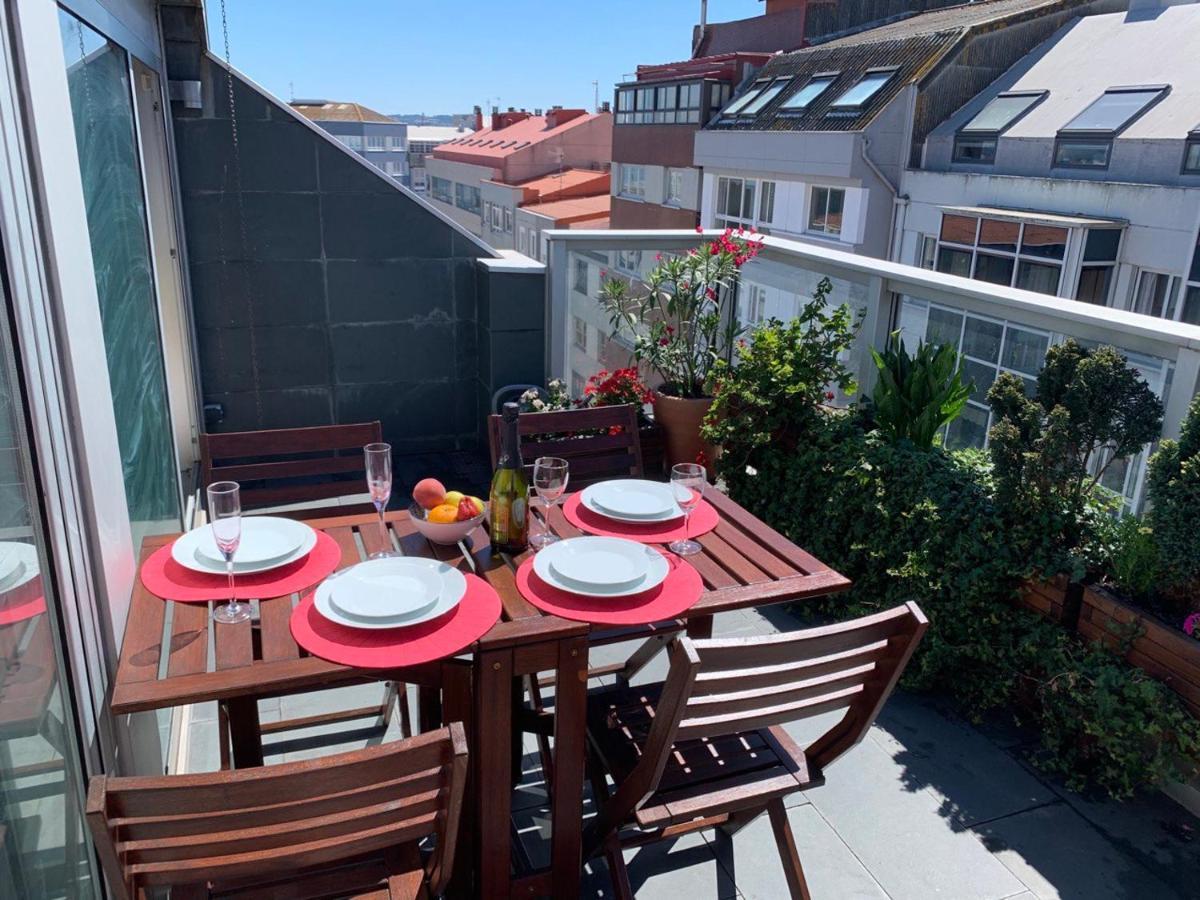 Ferienwohnung Penthouse With Terrace And Views Near Oza'S Beach A Coruña Exterior foto
